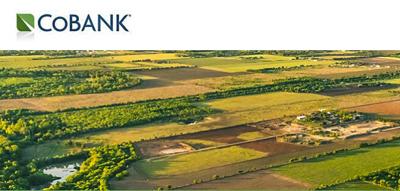 CoBank logo with farmland