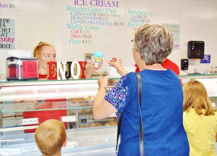 Ice cream customers at Udder Brothers' Creamery