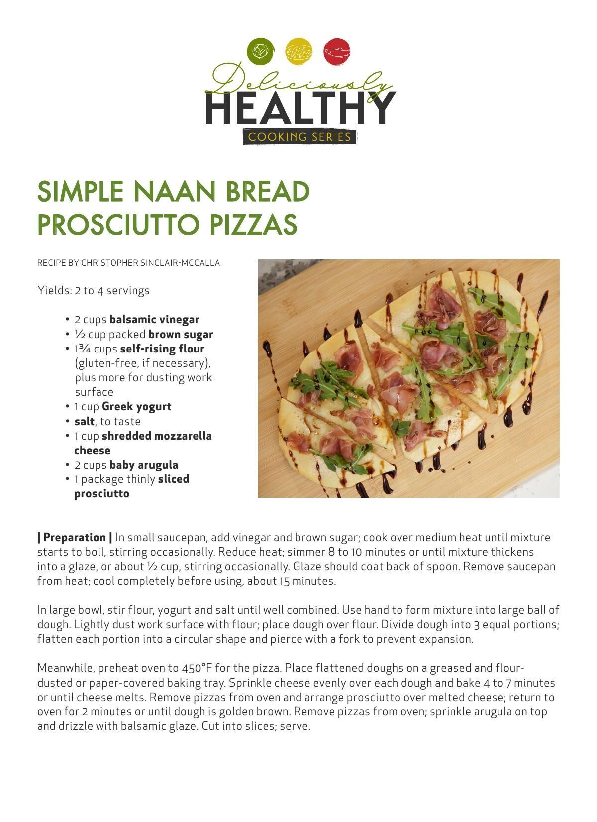 Download the simple naan bread prosciutto pizzas recipe