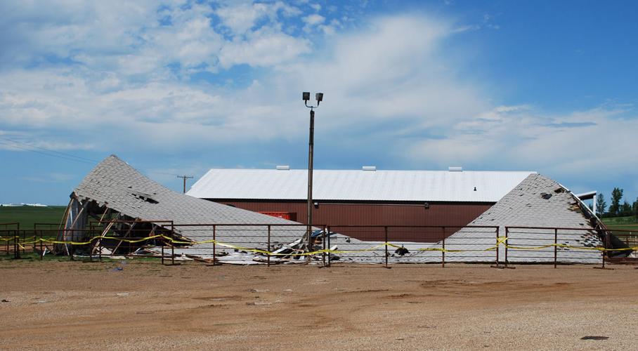 Grain bins, crops, fairgrounds damaged in southwestern tornado