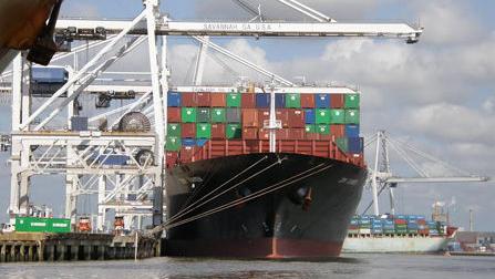 Container ship in Savannah