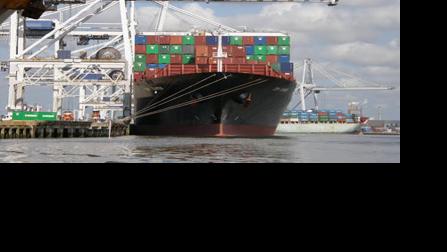 Container ship in Savannah