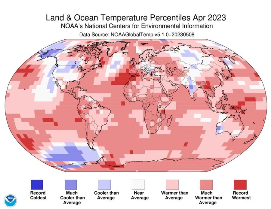 Temp percentiles April 2023