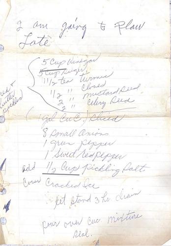 Gram’s Bread and Butter Pickles recipe card