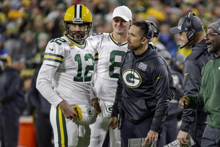 Aaron Rodgers, Matt LaFleur, AP photo
