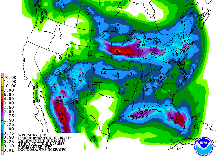 Weather service expects rain in Northern Plains, Corn Belt