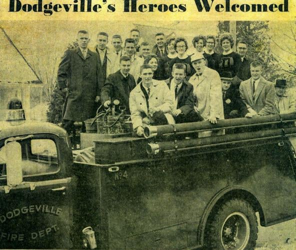 Team in old pickup