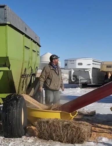 Unloading grain