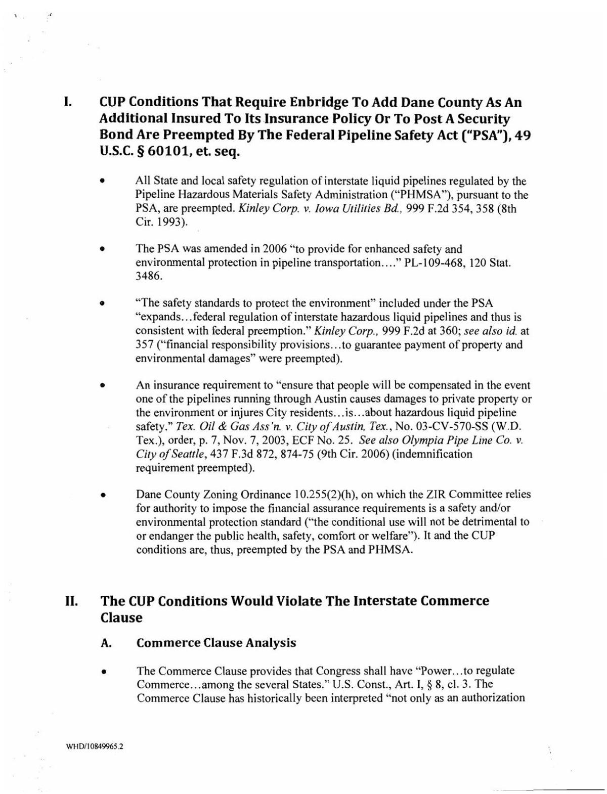 11/14 Enbridge memo to Dane County