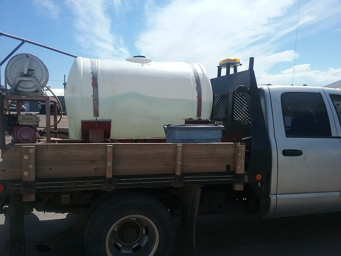 water sprayer on truck