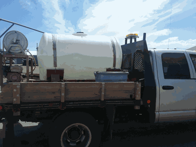 water sprayer on truck