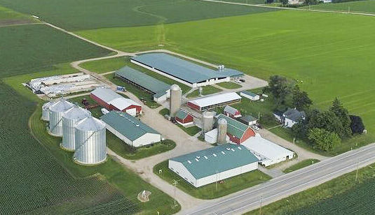 Aerial view of Hinchley Dairy Farm