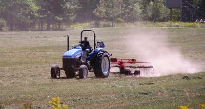 Tractor in field