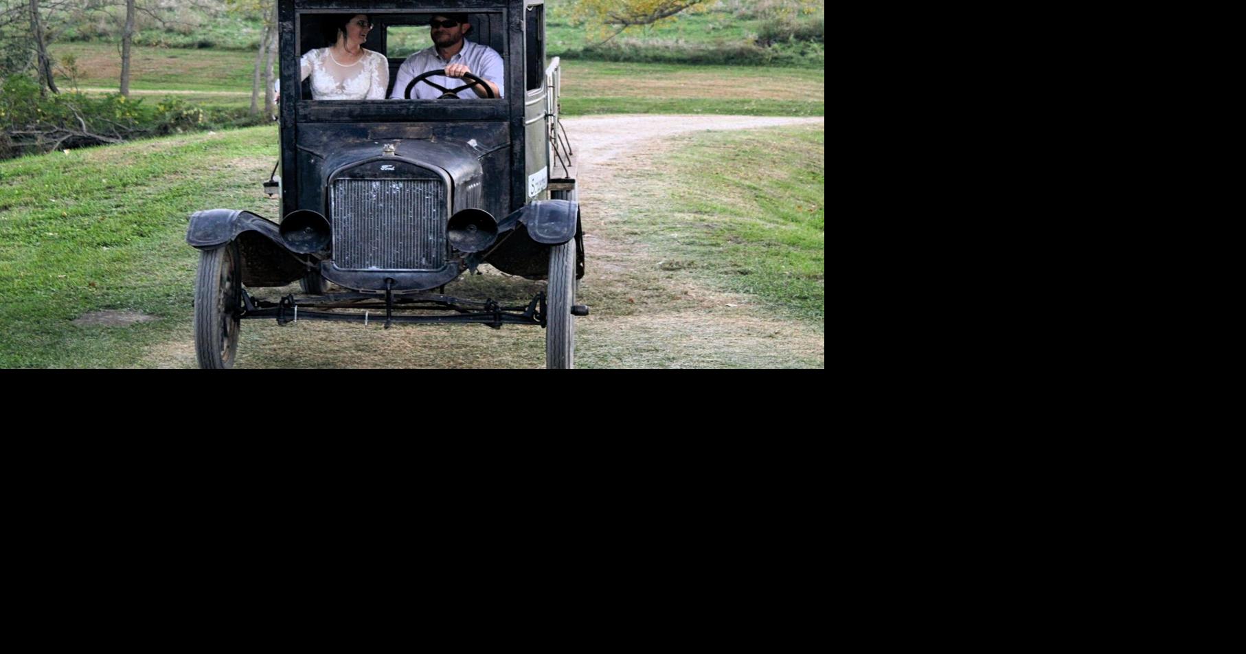Classic love behind old Model T truck