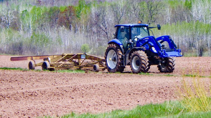 Tractor in field