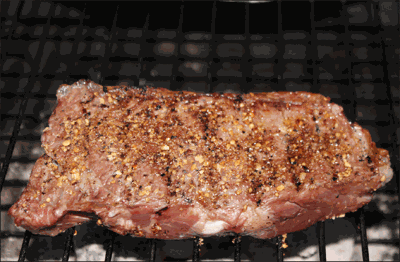 steak on the grill