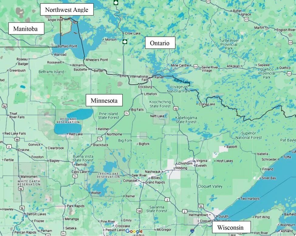 Northwest Angle map