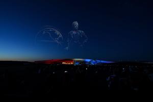 Drone show over TR Library