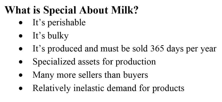 Special about milk