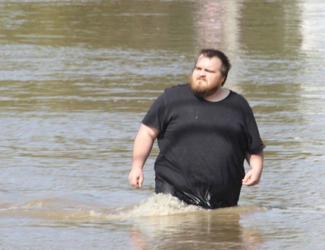 Ryan walks in water