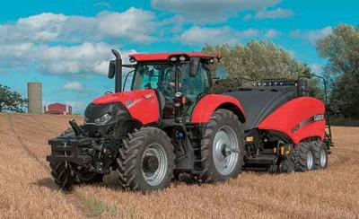 Optum 300 with large square baler