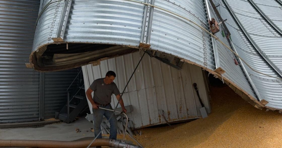 Sweeping grain out