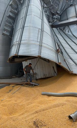 Sweeping grain out