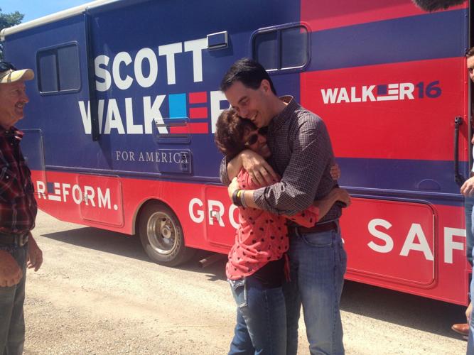 Scott Walker revisits his childhood home town of Plainfield, Iowa