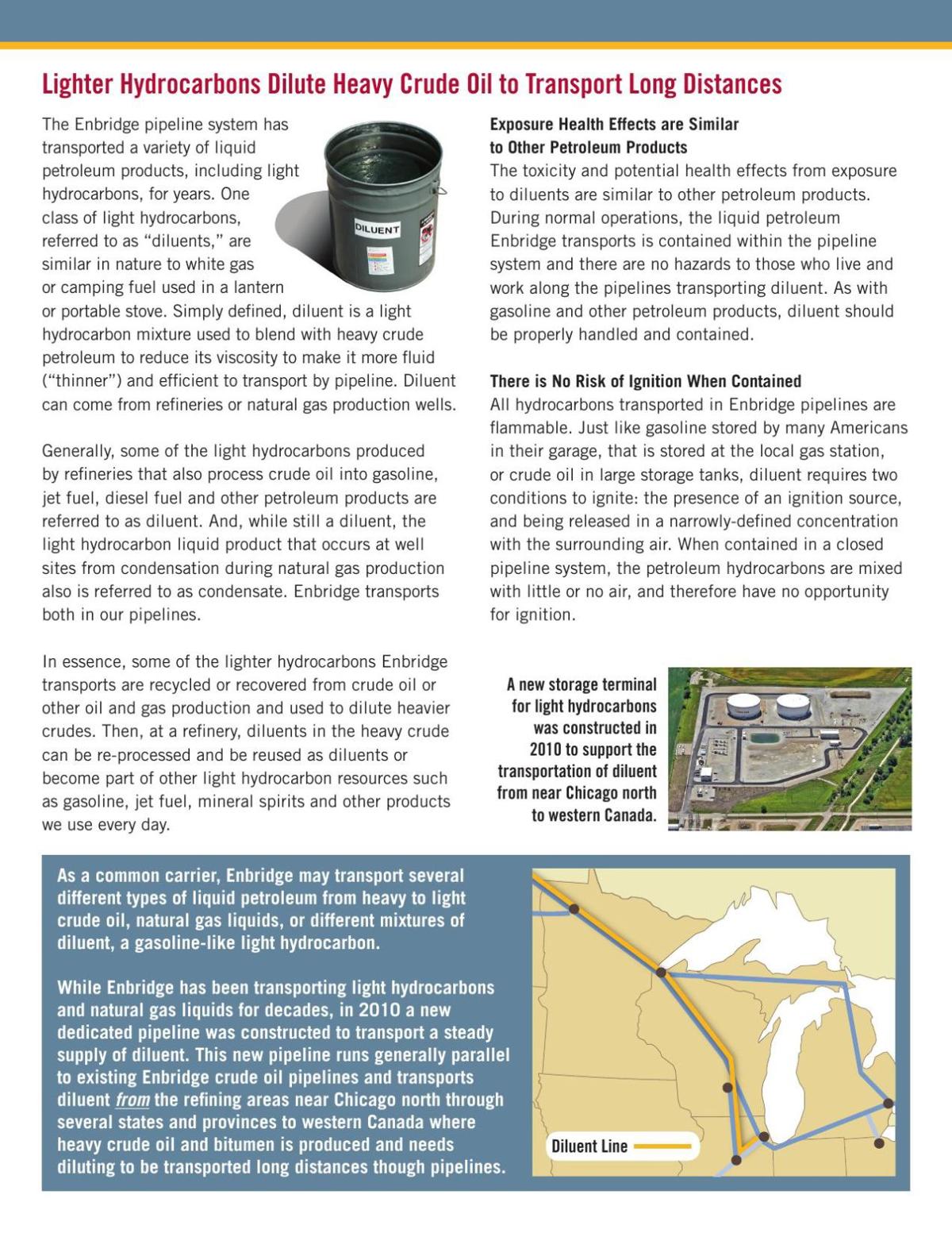 Enbridge diluent handout