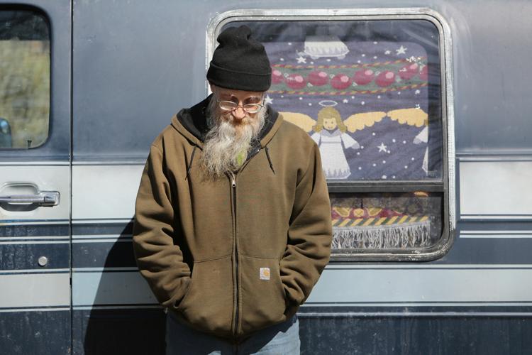 Roy Jacobs outside van