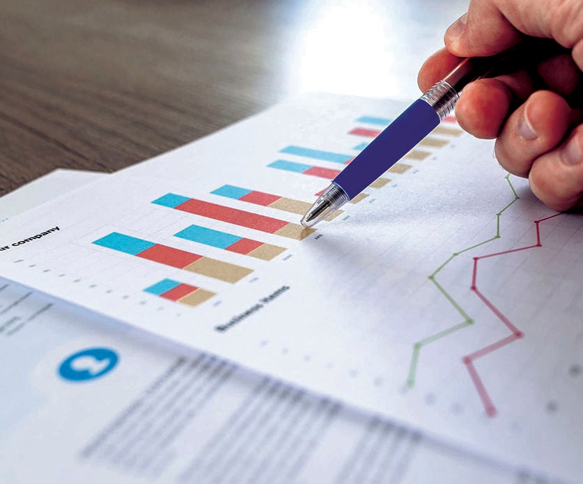 Working on financial records