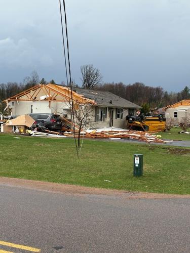 About 75 homes were damaged or destroyed when an unconfirmed tornado hit the Marathon County town of Ringle about 5 p.m. Friday, April 17.