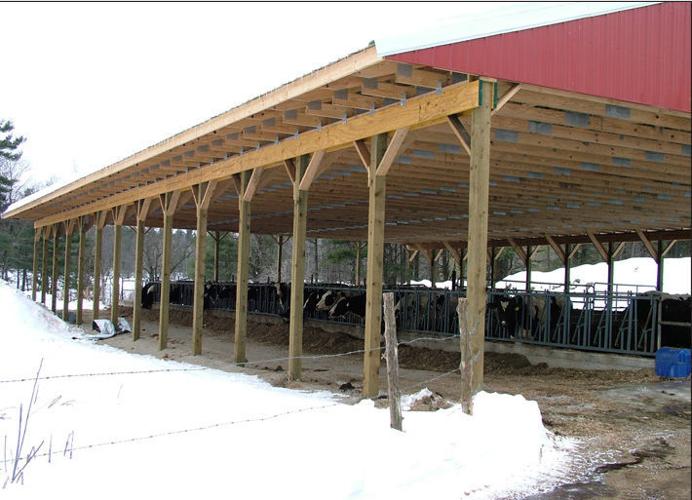 Typical pole barn has a side open to the south.