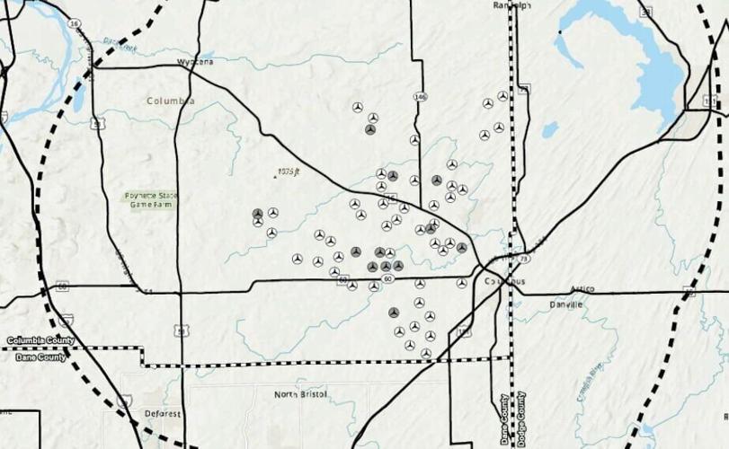 Proposed wind farm location map