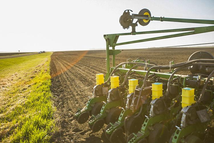 Planter in field