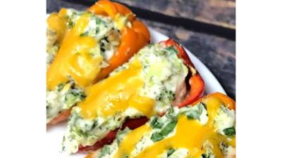 Broccoli and Chive Stuffed Peppers