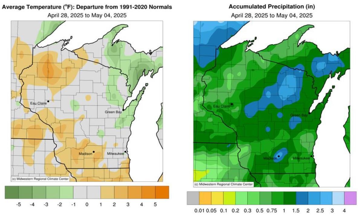 Temp, precip in Wisconsin