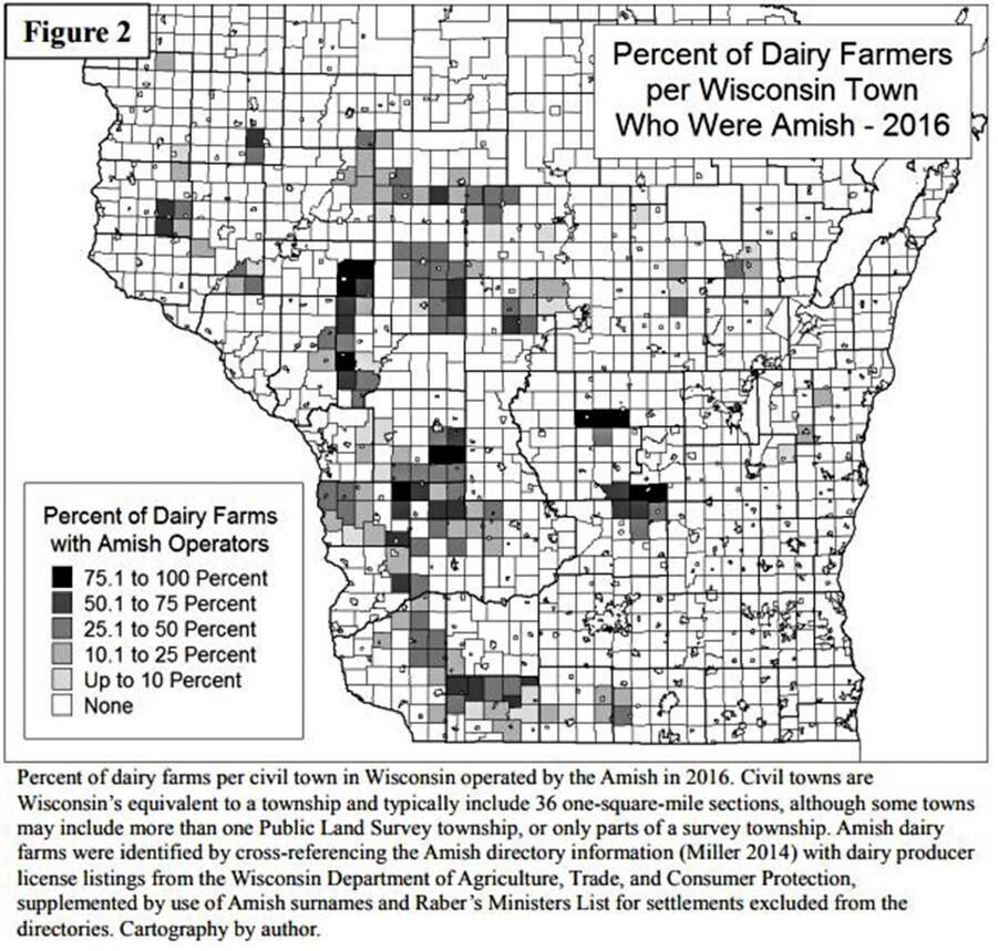 Amish percent dairy farmers