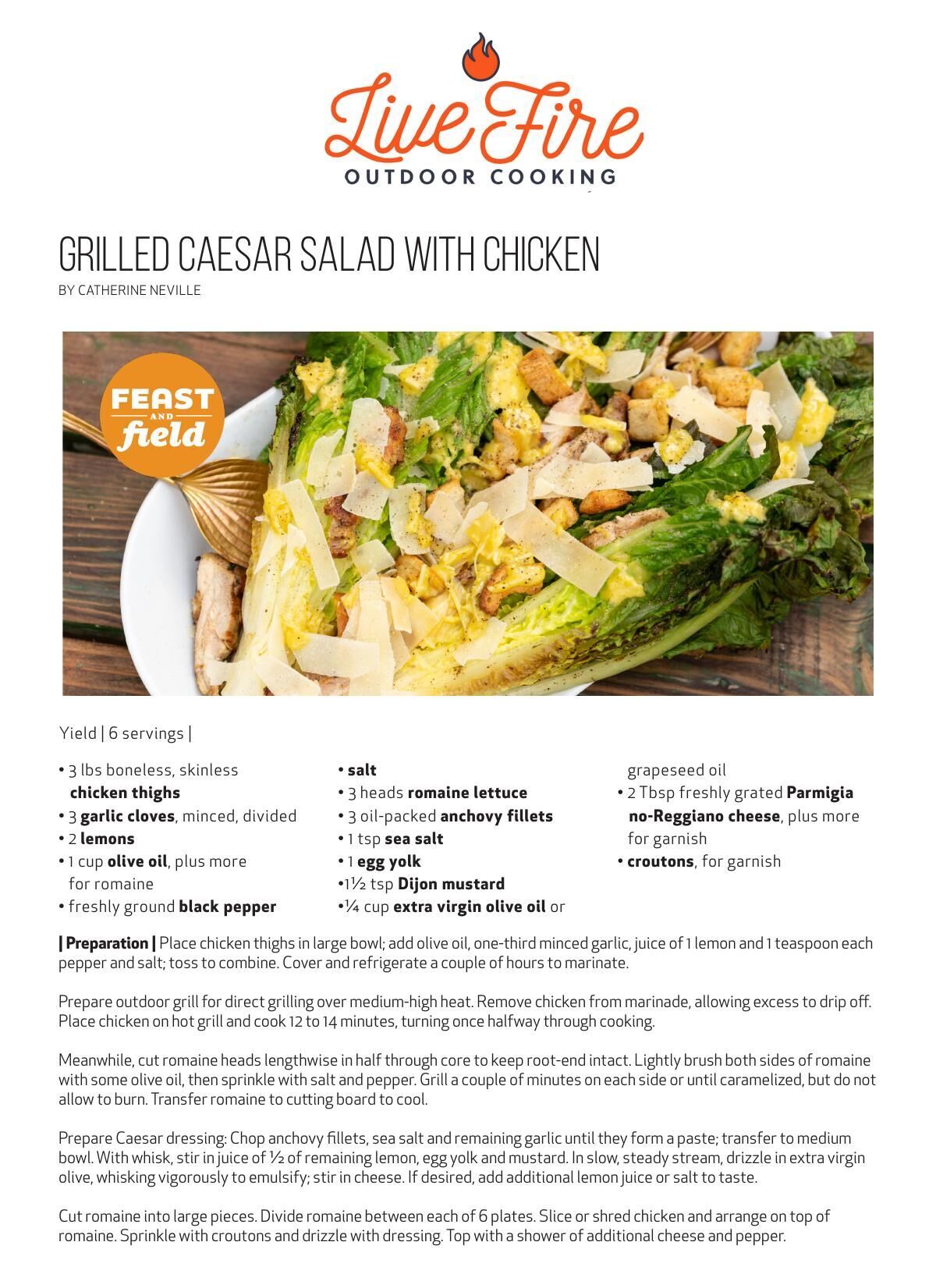 Download the Grilled Caesar Salad with Chicken recipe