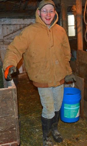 Matt Wundrow hauls water