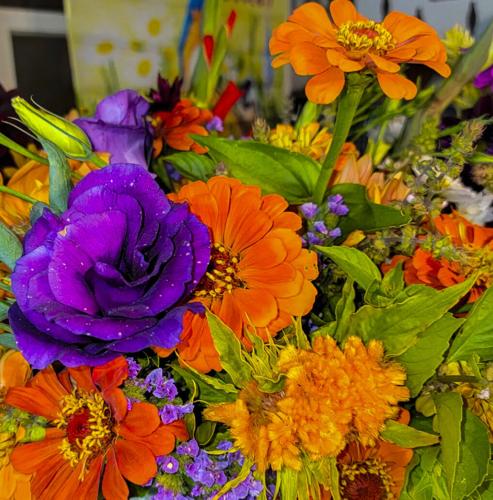 Orange and purple bouquet