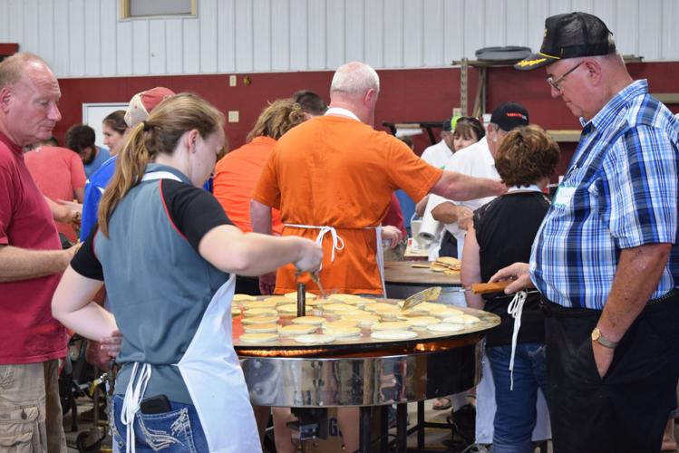 Volunteers at pancake grill