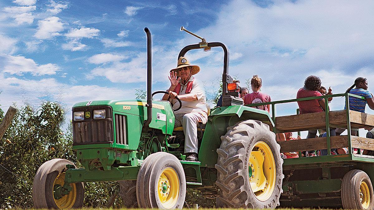 Tourists visit Eckert’s Family Farms