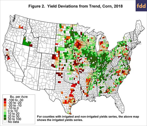 Corn yield trend map