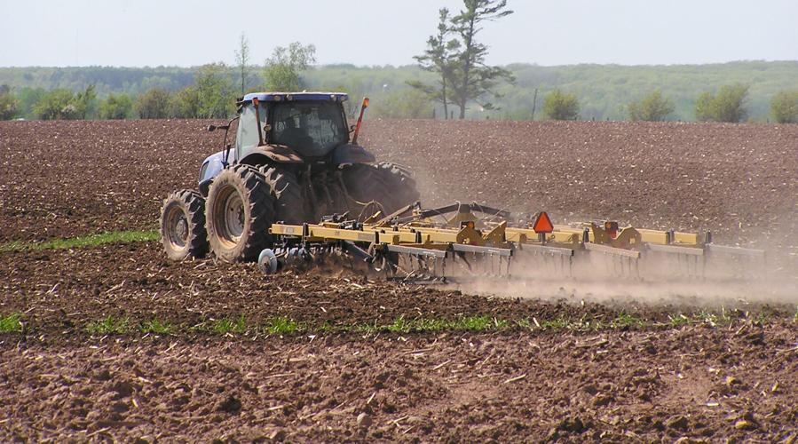 Tractor in field