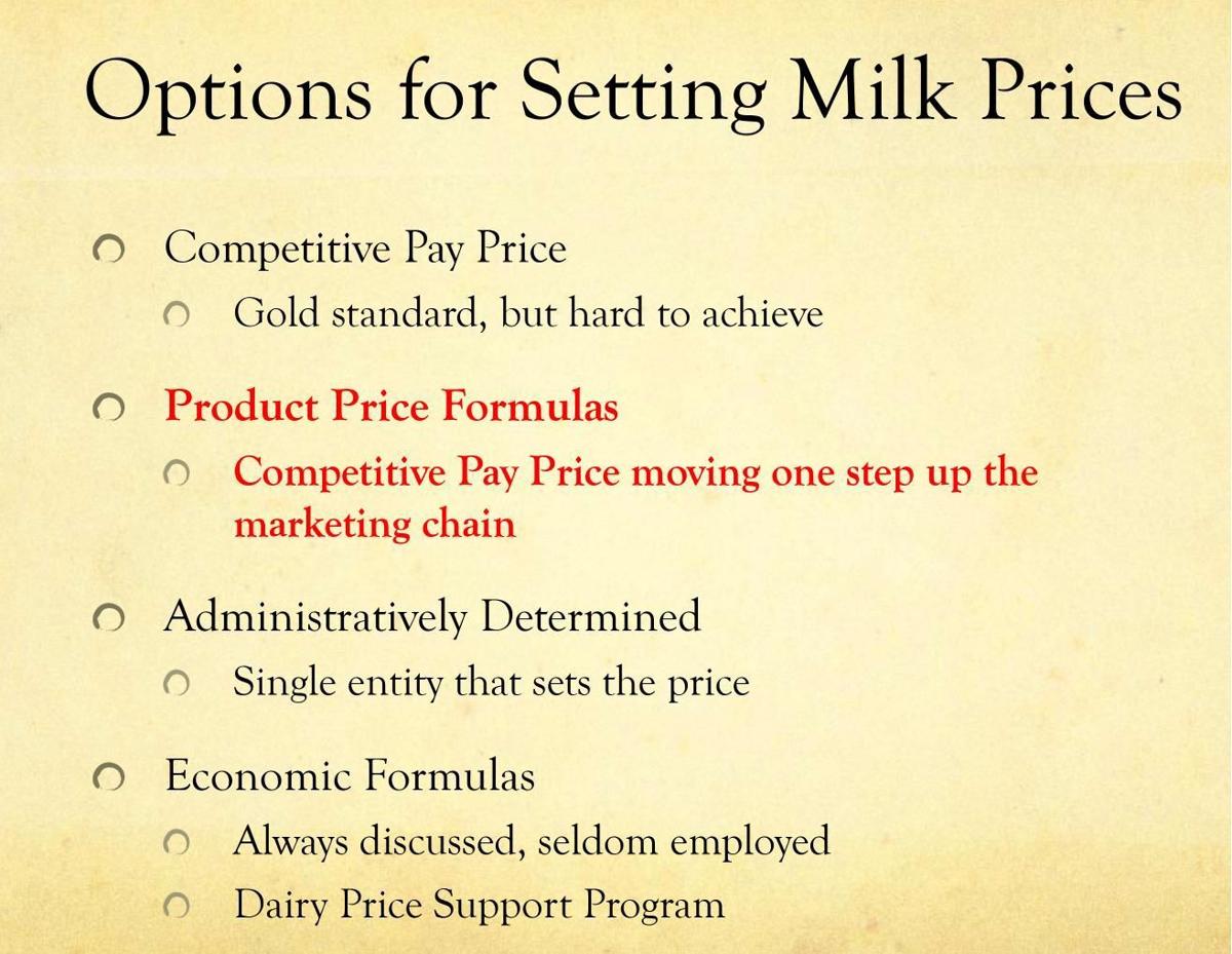 Options for Setting Milk Prices