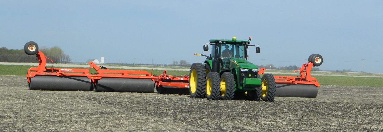 Rolling soybean field