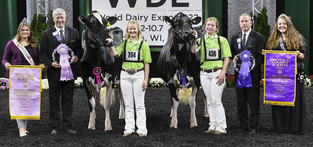 Senior champion and reserve senior champion of 2022 International Junior Holstein Show