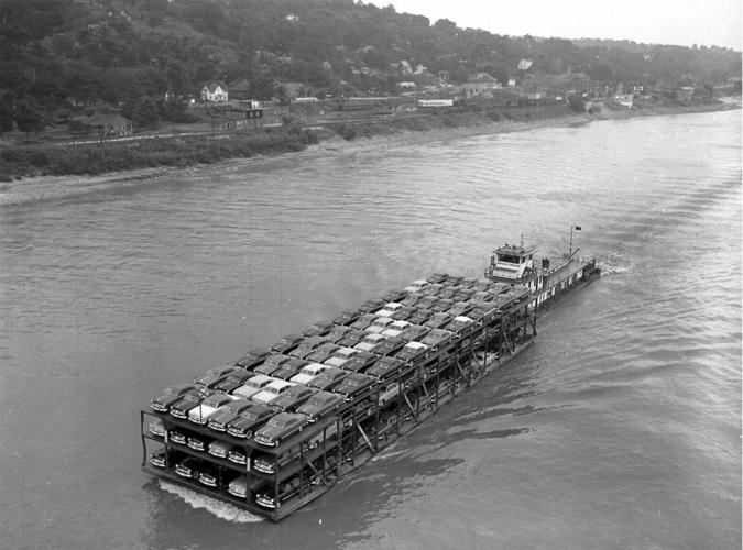Mississippi River barge in the 50s