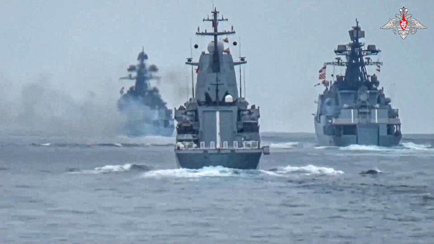 CORRECTION Russia Navy Drills